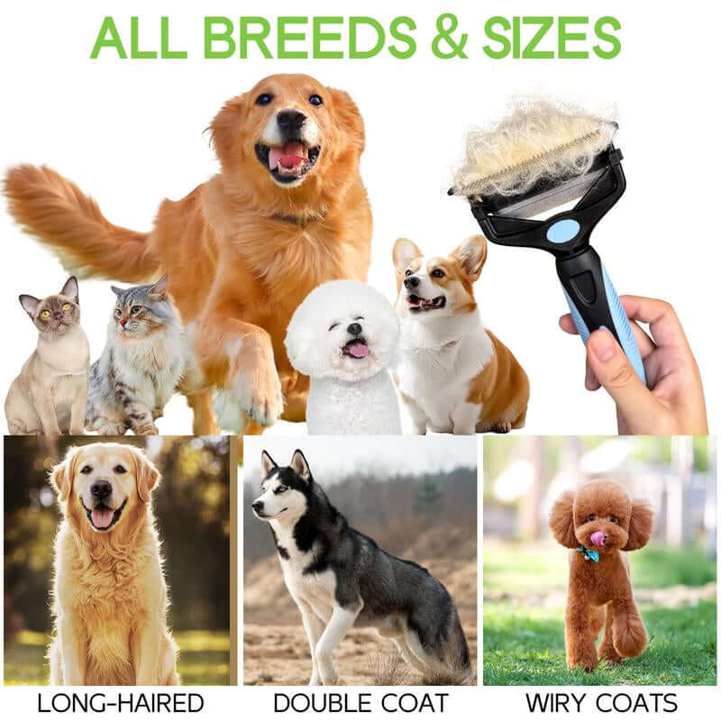 Grooming Tool Dematting Comb Fur Cutter Straight Brush for Cats Dogs Easy Fur Removal Tangle Free Gentle on Skin Upgraded Version Complete Dog Bath Grooming Kit Dematting Comb Water Brush Geo or Ood Pet Groom Ong Vacuum Long Hair Pet Reusable Dual E