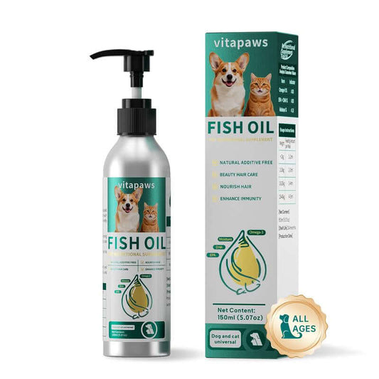 Fish Oil for Dogs & Cats - Healthy Skin & Coat, Fish Oil, Liquid Food Supplement for Pets, All Natural, Supports Joint & Bone Health, Enhance Immunity