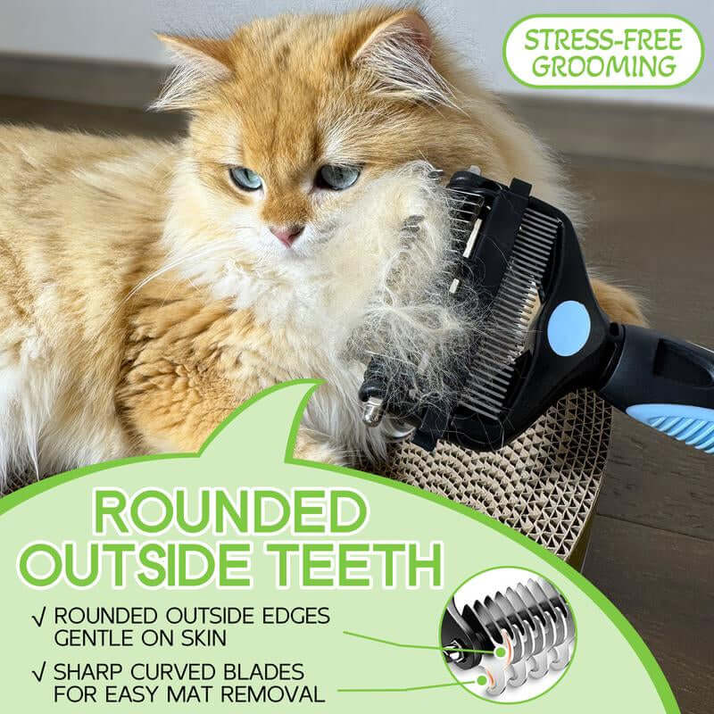 Grooming Tool Dematting Comb Fur Cutter Straight Brush for Cats Dogs Easy Fur Removal Tangle Free Gentle on Skin Upgraded Version Complete Dog Bath Grooming Kit Dematting Comb Water Brush Geo or Ood Pet Groom Ong Vacuum Long Hair Pet Reusable Dual E