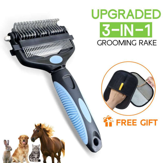 Grooming Tool Dematting Comb Fur Cutter Straight Brush for Cats Dogs Easy Fur Removal Tangle Free Gentle on Skin Upgraded Version Complete Dog Bath Grooming Kit Dematting Comb Water Brush Geo or Ood Pet Groom Ong Vacuum Long Hair Pet Reusable Dual E