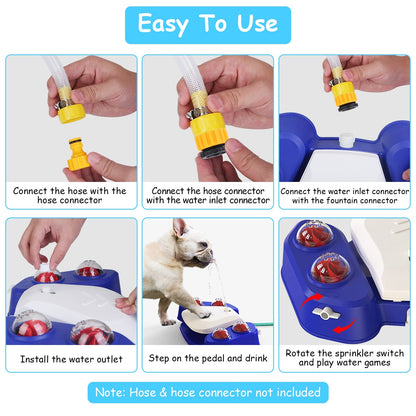 Blue-Yellow Color Options -- 1Pc Dog Water Fountain Multifunctional Automatic Pet Water Dispenser Outdoor Step-on Activated Sprinkler For Drinking Shower Fun