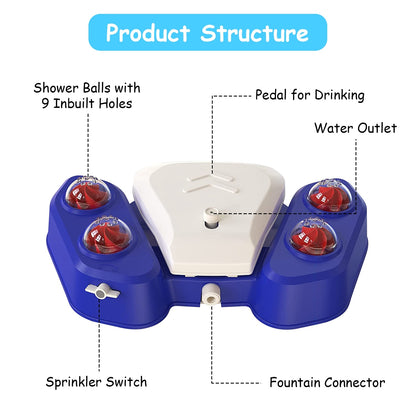Blue-Yellow Color Options -- 1Pc Dog Water Fountain Multifunctional Automatic Pet Water Dispenser Outdoor Step-on Activated Sprinkler For Drinking Shower Fun